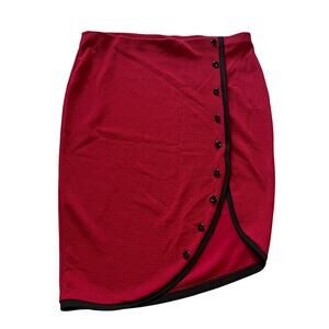 Contenta asymmetrical pencil skirt red XL stretchy Canadian rockabilly office